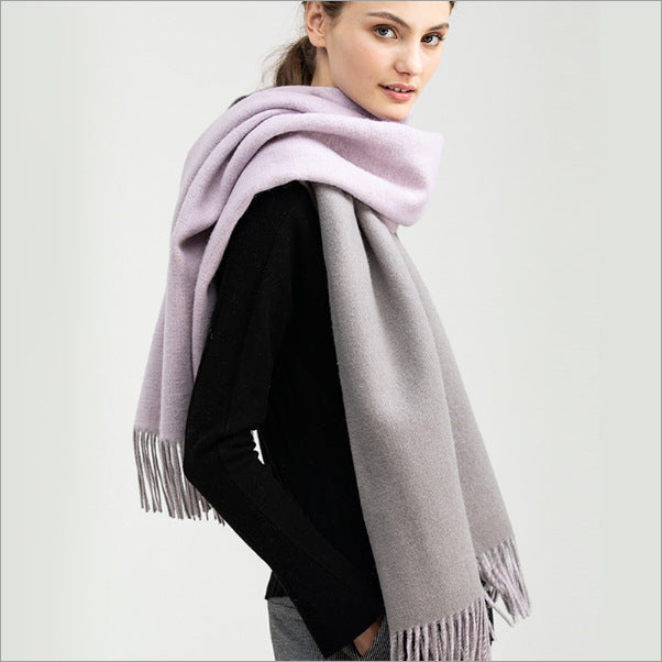 Heavyweight Thickened Purewool Autumn Winter Doublesided Scarf