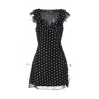 Davina Ruffled Polka Dot Mini Dress