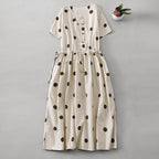 Slimming A-Line Simple Polka Dot Dress