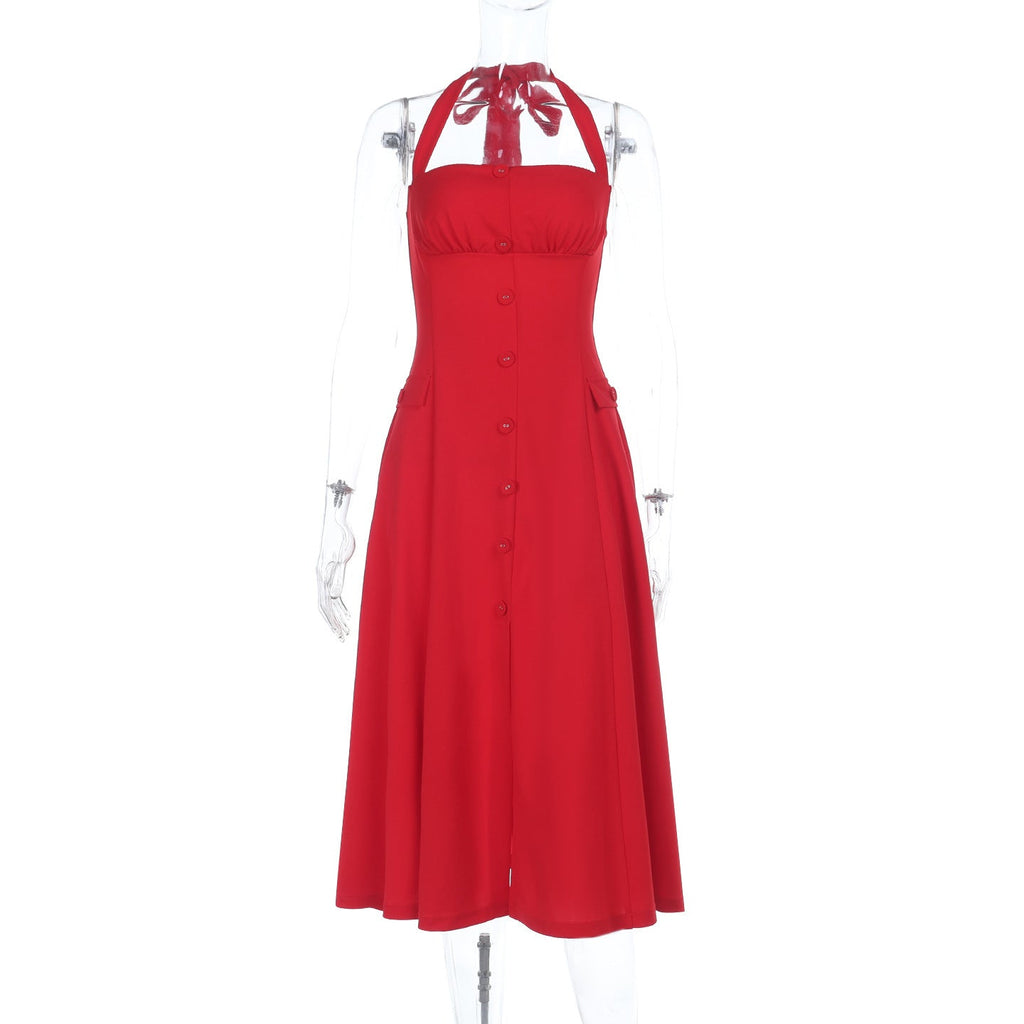 Carnes Midi Dress Red