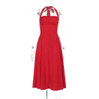Carnes Midi Dress Red