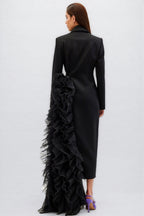 Edmund Irregularly Spliced Mesh Maxi Dress