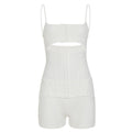 Cut-Out Corset Romper
