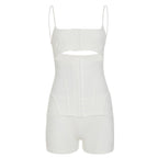 Cut-Out Corset Romper