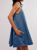 Daily Sleeveless Washed Denim Dress