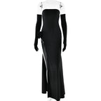 Dress Tube Top Inlay Sleeveless Split Backless Dress