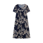 Jenni Statement Women's Floral Midi Dress with Pleated Design Boutique Collection