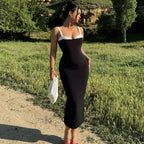 Package Hip Slim Fit Contrast Colors Sling Dress