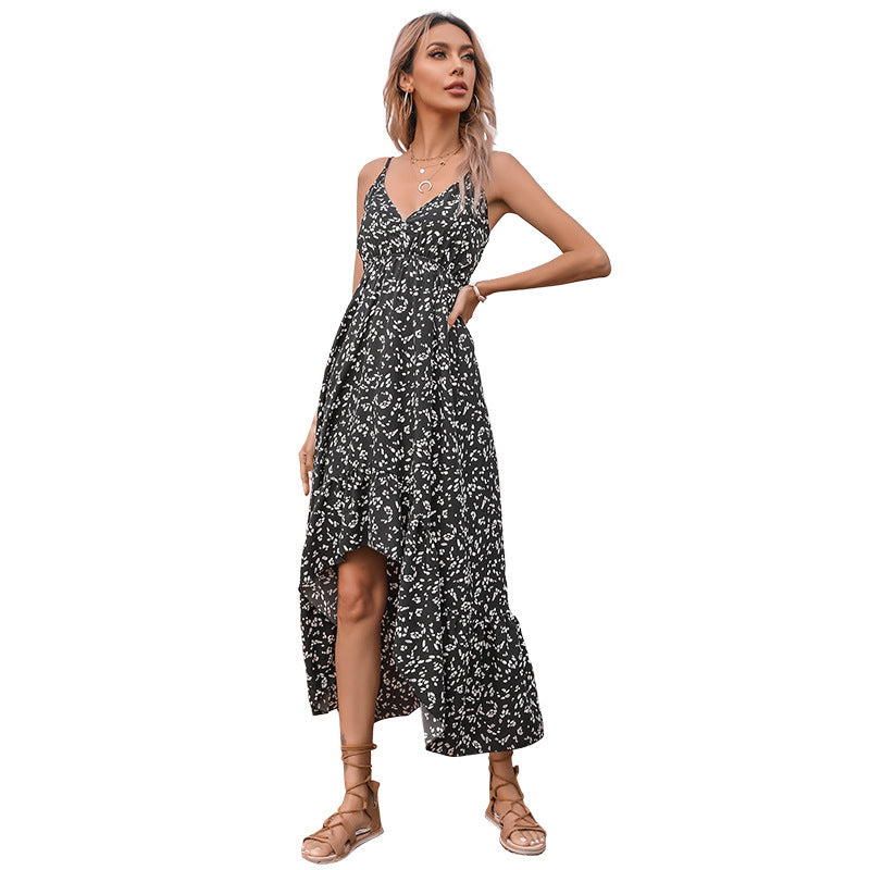 Imperio Satin Printed Midi Slip Dress FINAL