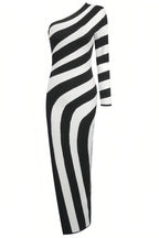 Delia Black and White Striped Maxi Dress
