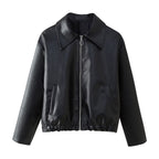 Brenna Lapel Faux Leather Jacket