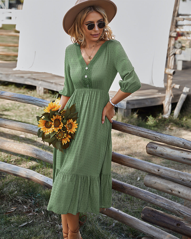 Yunay Satin Boho Maxi Dress Sage