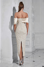 Janeeva Sheath Back Split Slim Midi Dress