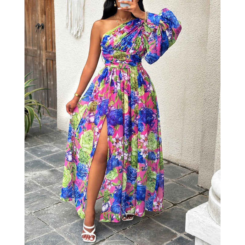 Dulce Boutique Women's Floral One Shoulder Maxi Dress Collection