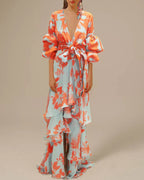 Eugenia Exclusive Printed Chiffon Party Dress Chic Silhouette Collection