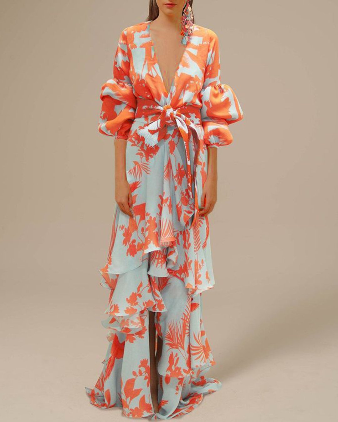 Erica Boutique Printed Chiffon Party Dress Evening Wear Edit