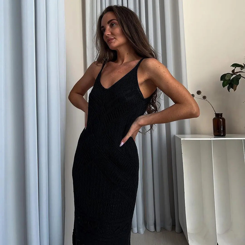 Goldy Bohemian Knit Maxi Dress