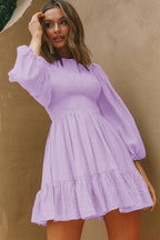 Zyna Satin Shirred Dress Rose