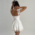 Avalena Lace Trim Mini Dress