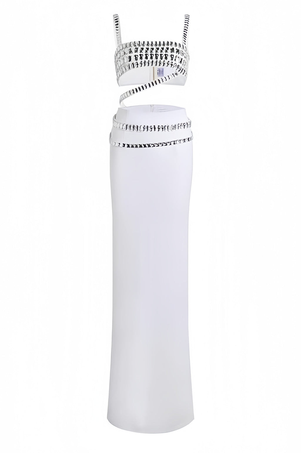 Megan Studded Suspender Halter Maxi Dress Set