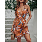 Cosmo Marble Print Satin Slip Midi Dress Chocolate
