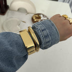 NovaSquare - Bold Geometric Hinged Bangle