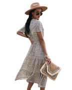 Maynard Printed Smocked Maxi Dress Black