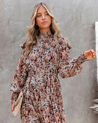 Swoop Printed Open Back Maxi Dress