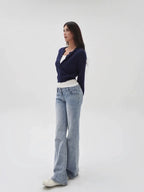 Slim-Fit Cropped Knit Cardigan Sweater