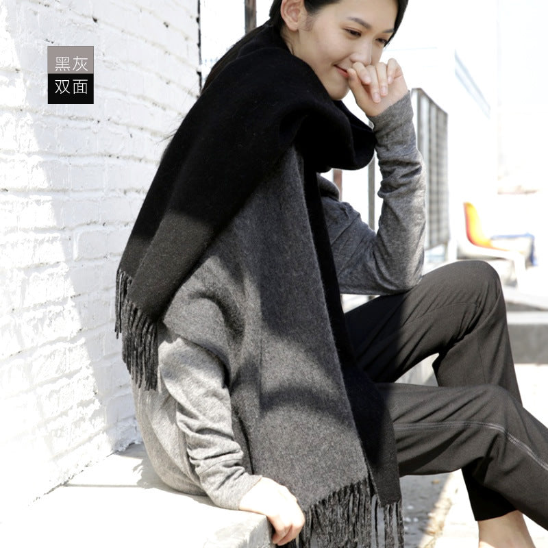 Heavyweight Thickened Purewool Autumn Winter Doublesided Scarf