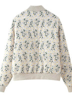 Floral EmbroideRed Quilted Bomber Jacket