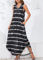 Powell Striped Adjustable Maxi Dress Black