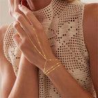 Simple Bead Accent Layered Finger Bracelet