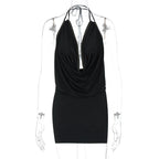 Serina Studded Halter Mini Dress