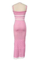Yadira Aesthetic Knitted Maxi Dress with Slit and Cutouts Chic Silhouette Collection