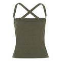Ribbed Cross-Strap Backless Crop Top