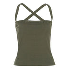 Ribbed Cross-Strap Backless Crop Top