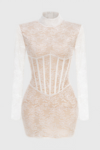 Emilsf Lace Jacquard Mini Dress