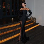 Dress Tube Top Inlay Sleeveless Split Backless Dress