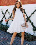 Southern Nights Tiered Halter Dress Off White FINAL