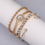 Rhinestone Heart Alloy Luxury Bracelet