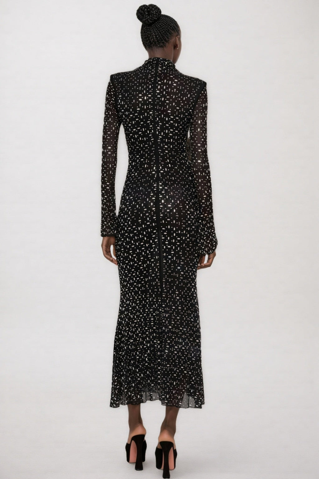 Roisea Long Sleeve Rhinestone Maxi Dress