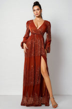 Lian V-Neck Sequin Maxi Dress