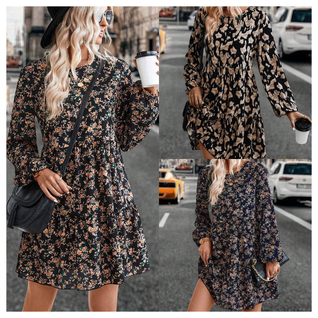 Maribel Premium Women's Blouse Dress with a Fine Floral Pattern and a Flattering Cut Boutique Collection