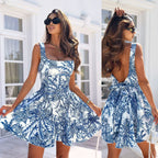 Sol Premium Women's Floral Backless Mini Dress Everyday Luxe Edit