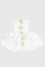 Juyce White 3D Floral Mini Dress