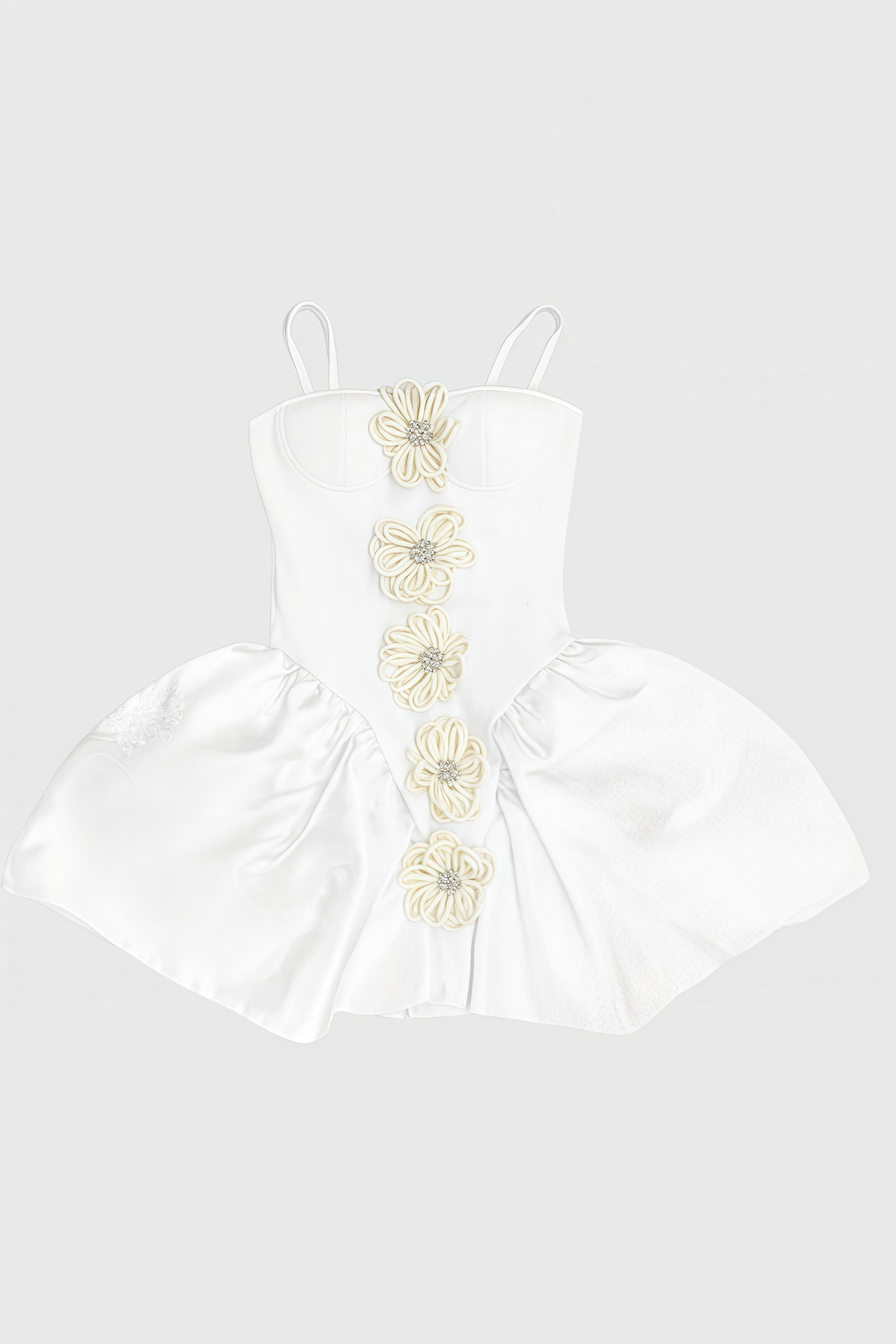 Juyce White 3D Floral Mini Dress