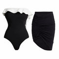 Black White High Grade Swimsuit Women Vacation Beach Two Piece Sets