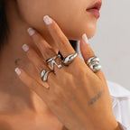 5-Piece Liquid Metal Ring Set