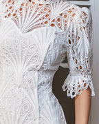 Champs lys������������������������������������es Embroidered Lace Dress